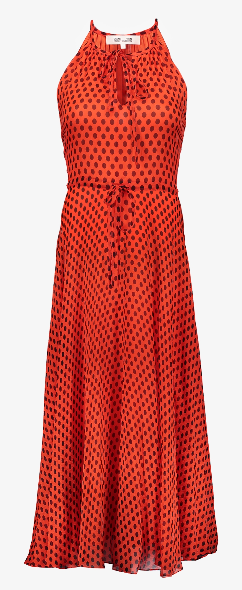 Key Hole Maxi Dress Dot Vermillion - Dress, transparent png