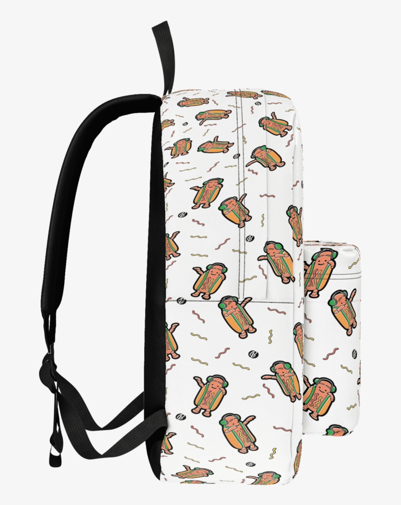 Dancing Hot Dogs Pattern Classic Backpack - Backpack, transparent png