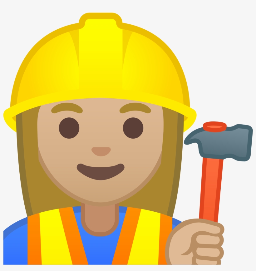 Open - Construction Worker Emoji, transparent png