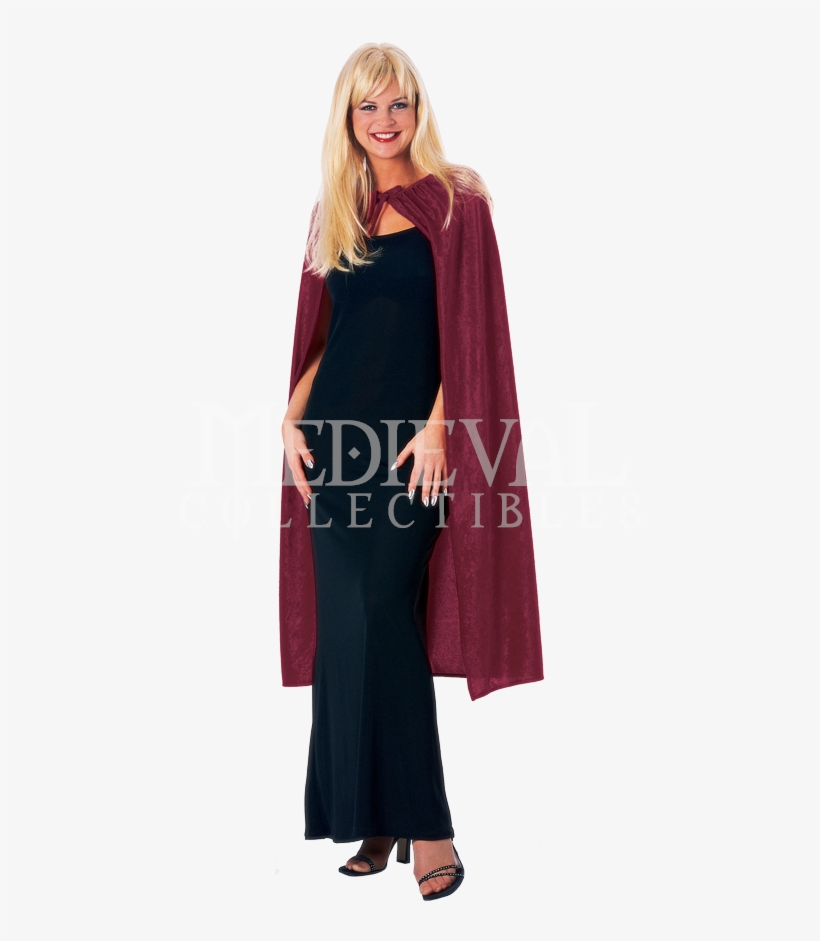 45 Inch Burgundy Panne Velvet Costume Cape - Rubie's Crimson Velvet Cape Costume Size Standard 16075, transparent png