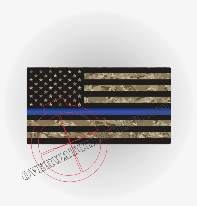 Back The Blue Decal - Camo Thin Blue Line Flag, transparent png
