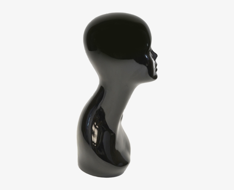 Display Female Mannequin Head Glossy Black - Mannequin, transparent png