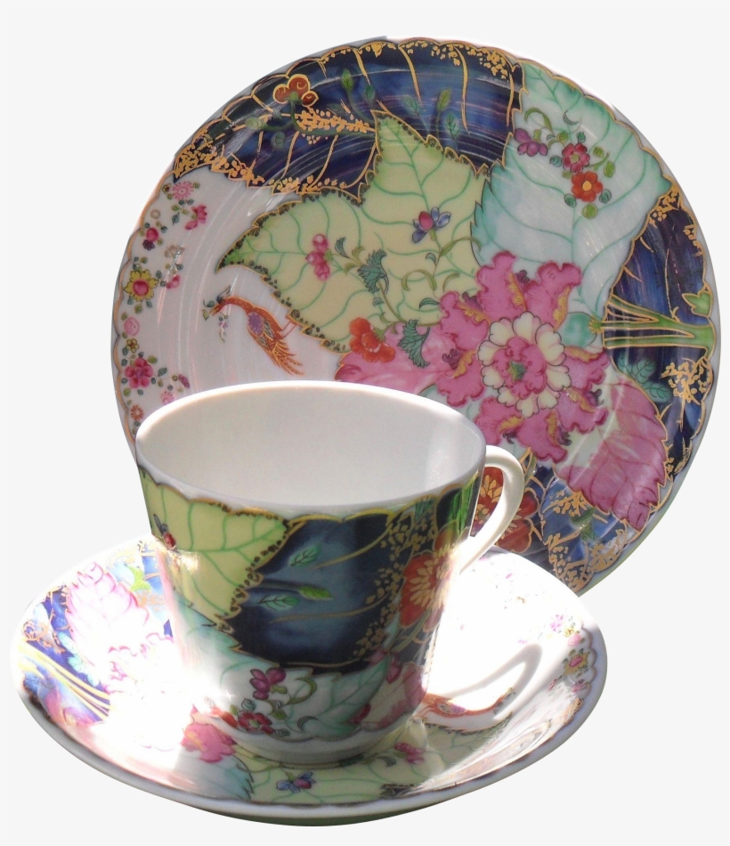 Mottahedeh Tobacco Leaf Pattern Teacup And Saucer And - Mottahedeh Tobacco Leaf Large Leaf Dish, transparent png
