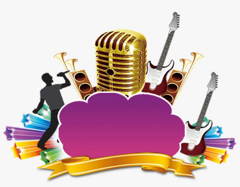 Vector Freeuse Microphone And Music Notes Clipart 878x841 PNG