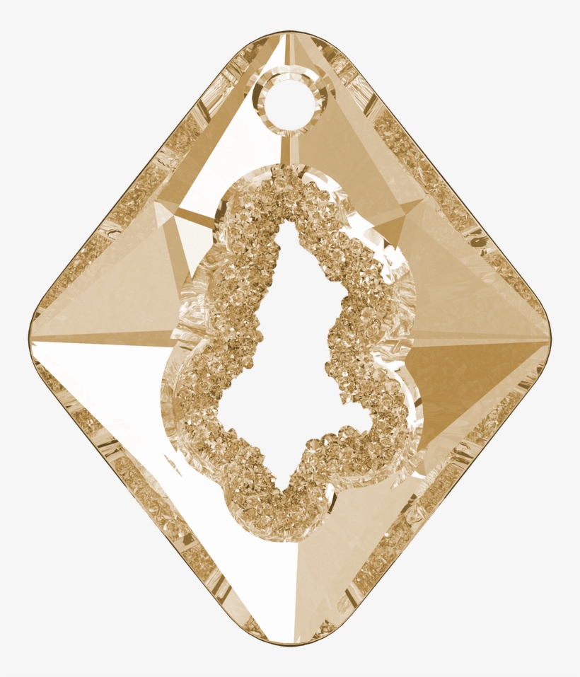 Swarovski 6926 Cr Golden Shadow - Swarovski 6926 Growing Crystal Rhombus Pendant, 36mm, transparent png