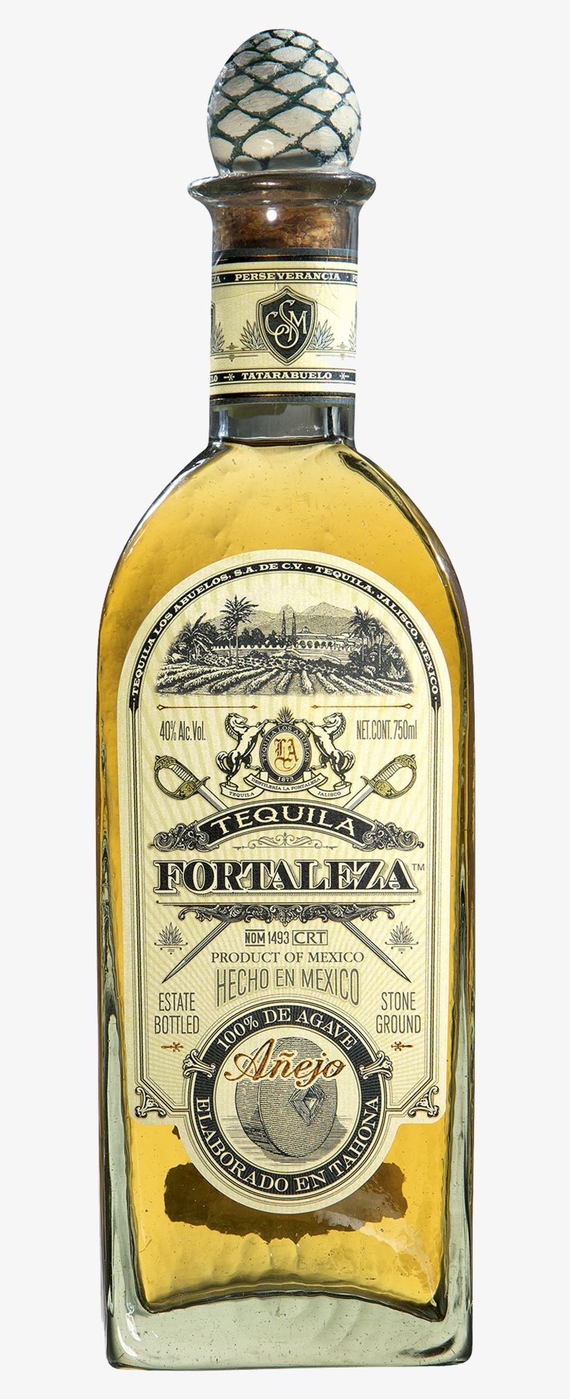 Tequila Fortaleza Anejo 750ml, transparent png