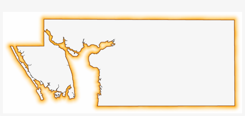 A Yellow-orange Glow Outline Map Of Charlotte - Gif, transparent png