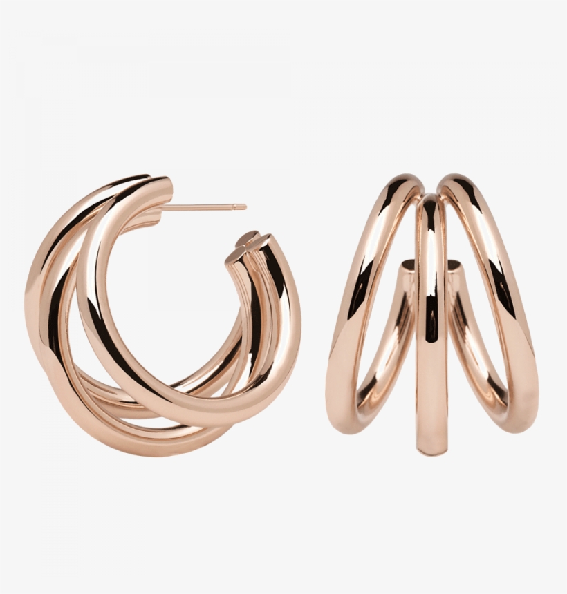 Creole Earrings In Yellow Gold Or Rose Gold "true" - Earring, transparent png