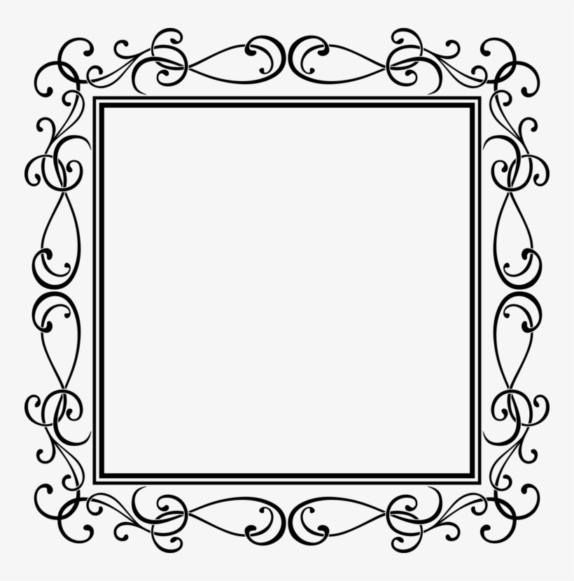 Picture Frames Flower Line Art - White, transparent png