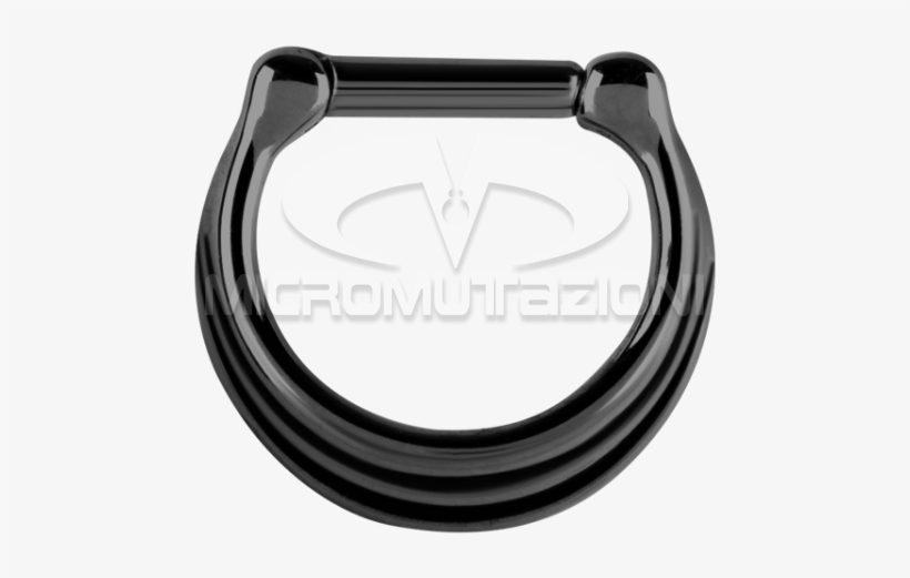 Black Steel Septum Clicker 3 Rings Concave Shape Septum - Steel, transparent png