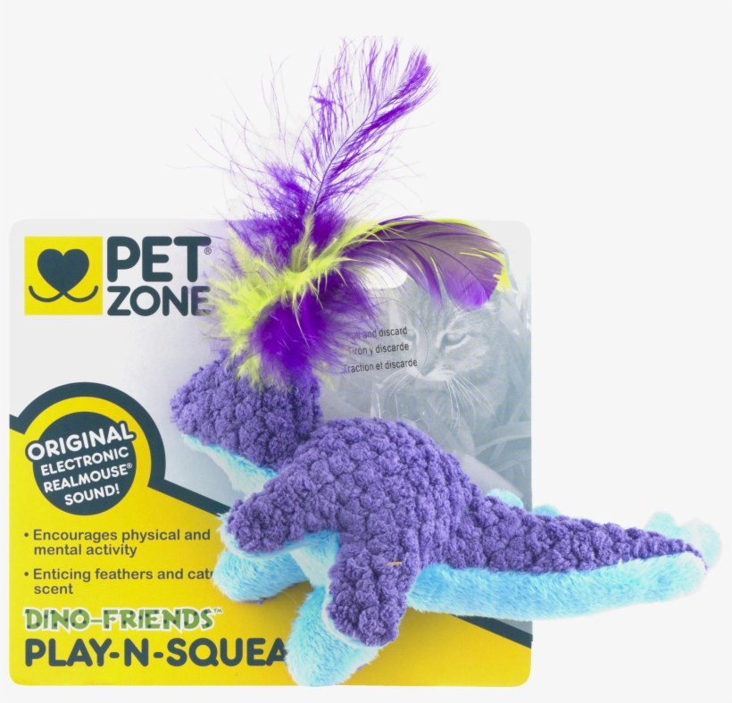 Pet Zone Dino-friends Play-n-squeak, 1.0 Ct, transparent png