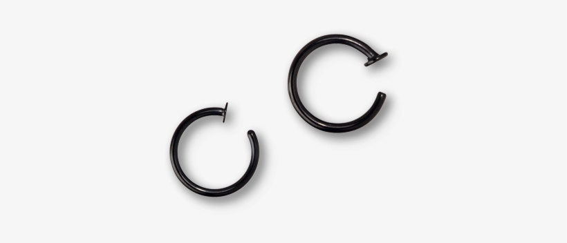 Png Black And White Library Pvd Black Steel Open Ring - Earrings, transparent png