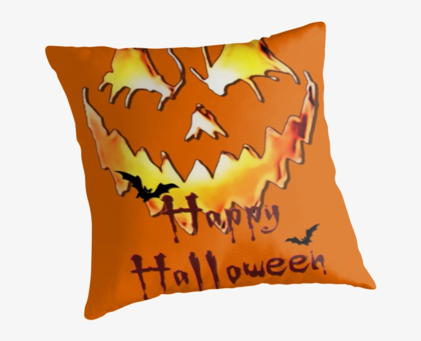 'happy Halloween, Jack O' Lantern Face, Spooky Smile, - Happy Halloween Pillow Case, transparent png