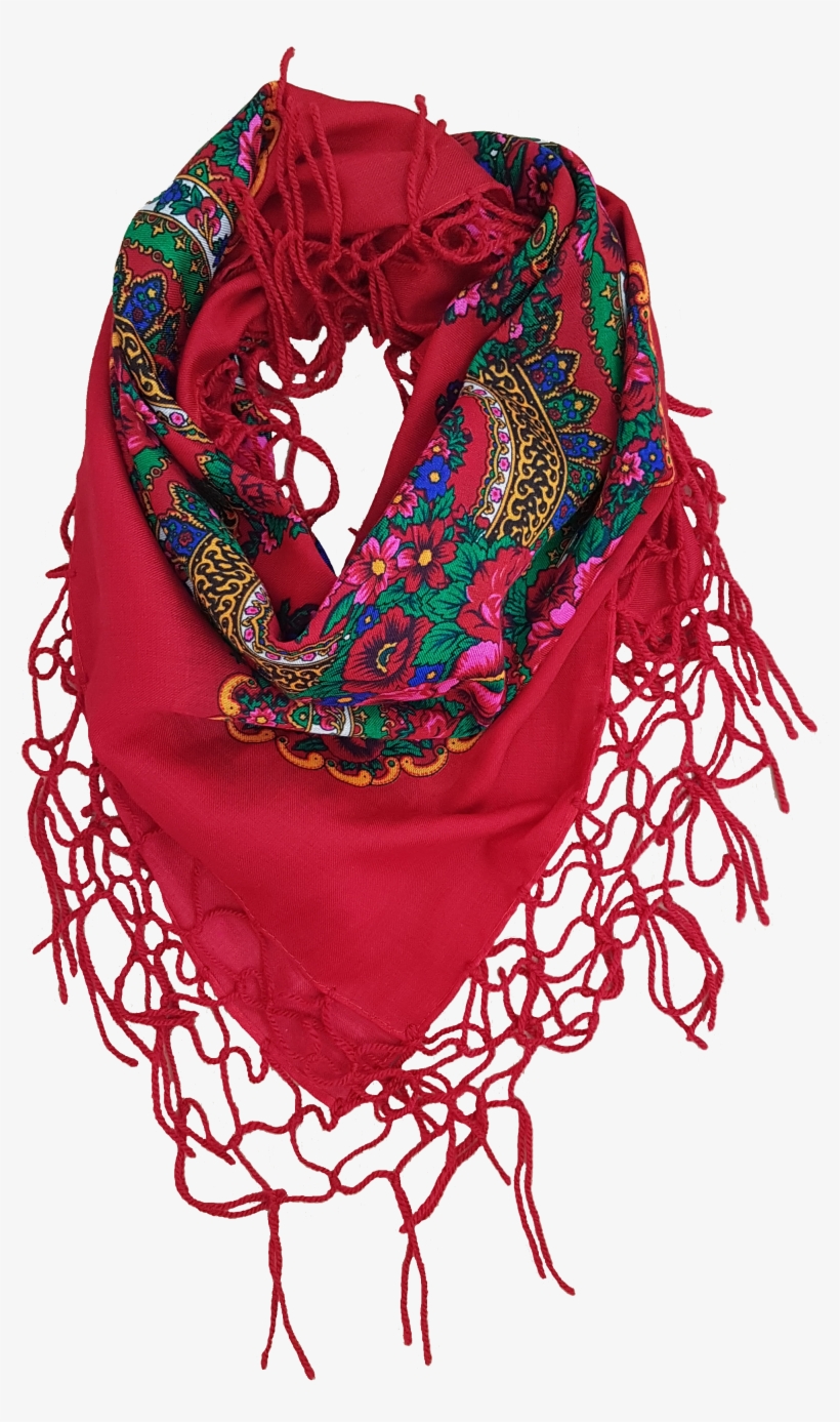 Red Scarf Folk - Scarf, transparent png