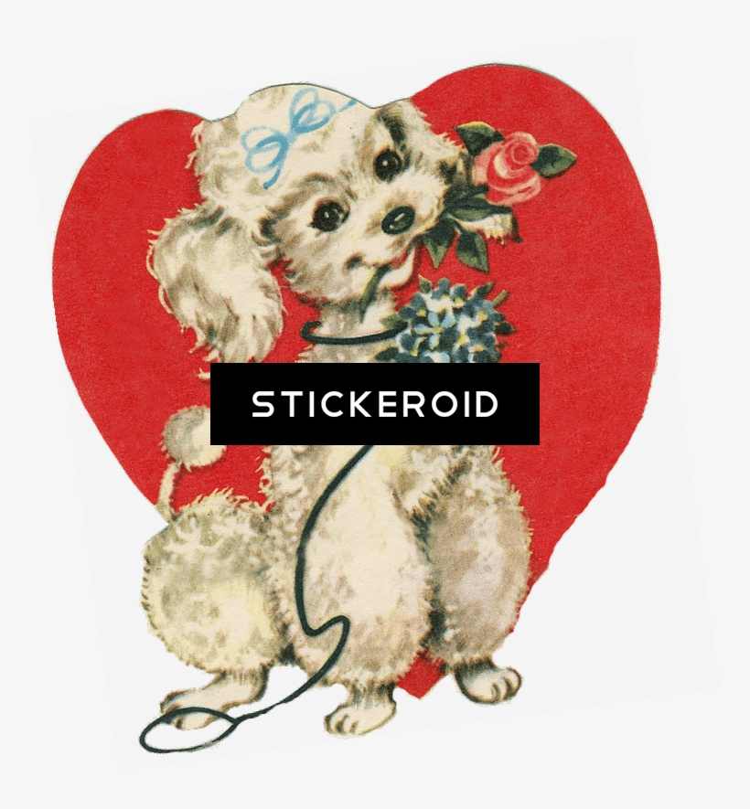 Dog - Süßer Welpe Mit Der Rose, Malend Postkarte, transparent png