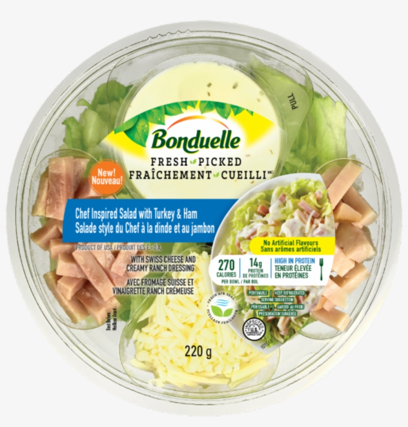 Chef Inspired Salad With Turkey & Ham - Bonduelle, transparent png