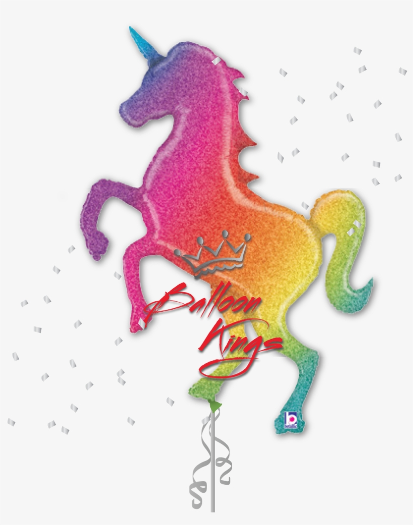 Glittering Rainbow Unicorn - Glittering Unicorn, transparent png