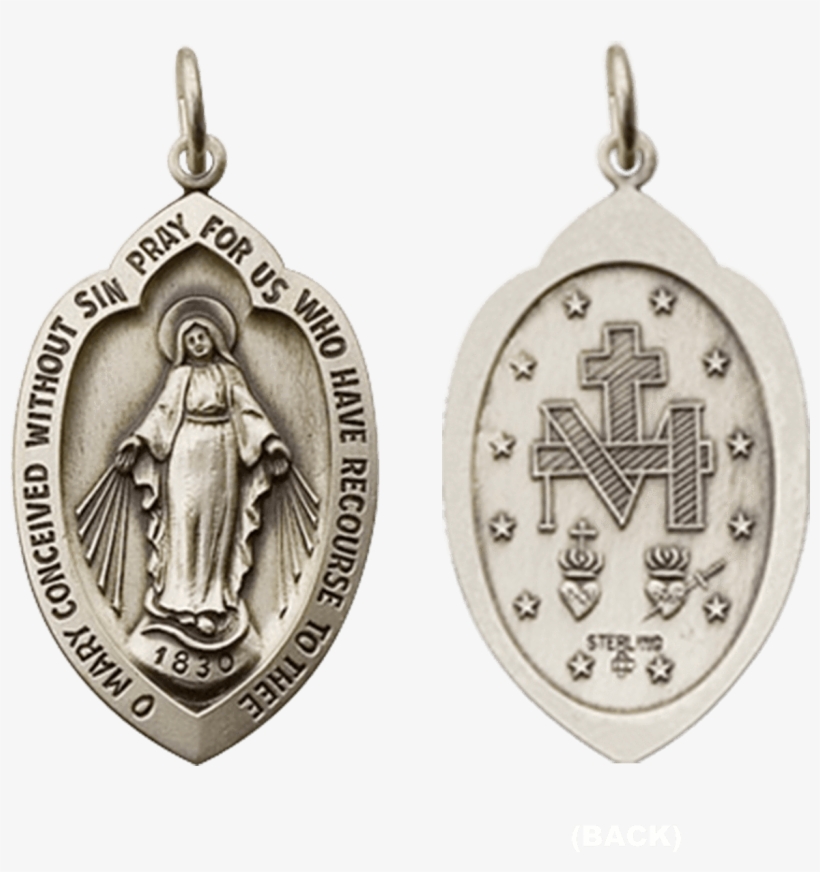 Sterling Silver Shield Miraculous Medallion, transparent png