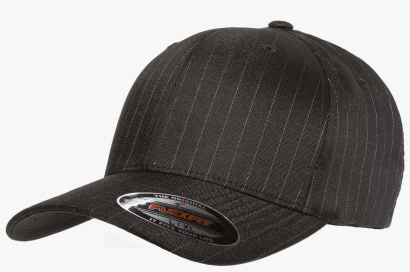 Loading Zoom - Flexfit Pinstripe Cap, Price/each - Black, Xl, transparent png