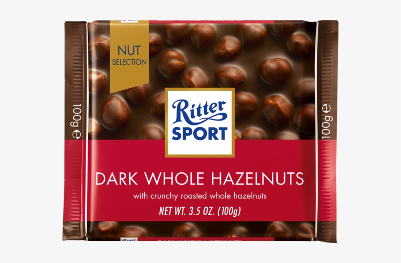 Ritter Sport Dark Whole Hazelnuts - Ritter Sport Dunkle Voll Nuss, transparent png