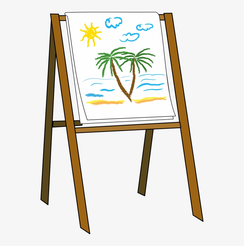 Art Easel Clipart - Clip Art Paint Easel, transparent png