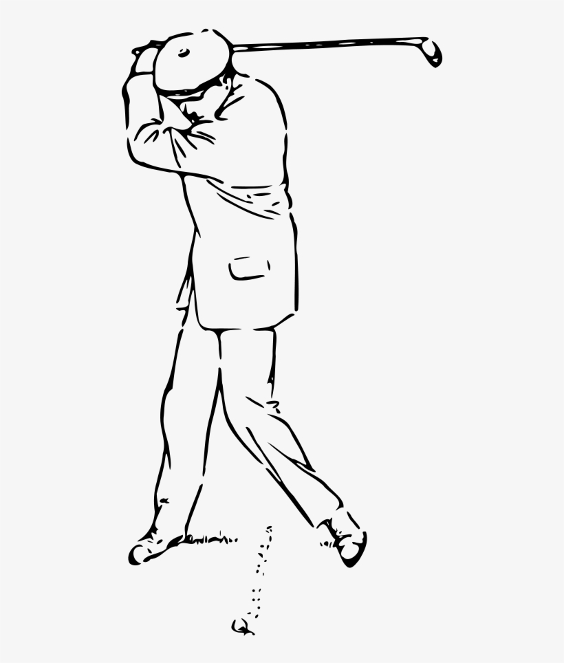 Golfer At The Top Of The Stroke Png, transparent png
