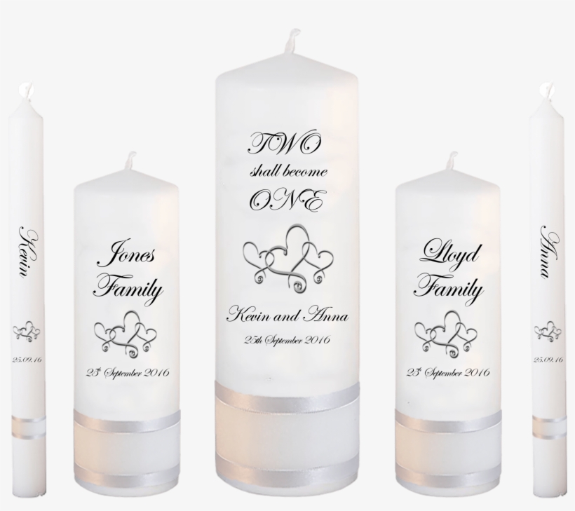 Wedding Candle Set Deluxe Inscription Font 2 Hearts - Candle Design In Wedding, transparent png
