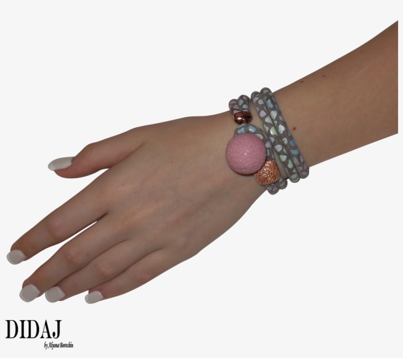 Didaj Pink, Blue & Grey Mosaic Italian Wrap Leather - Bracelet, transparent png