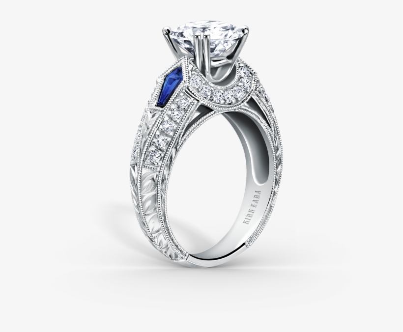 Ss6637-r Up - Kirk Kara Charlotte Kite Cut Blue Sapphire Diamond, transparent png