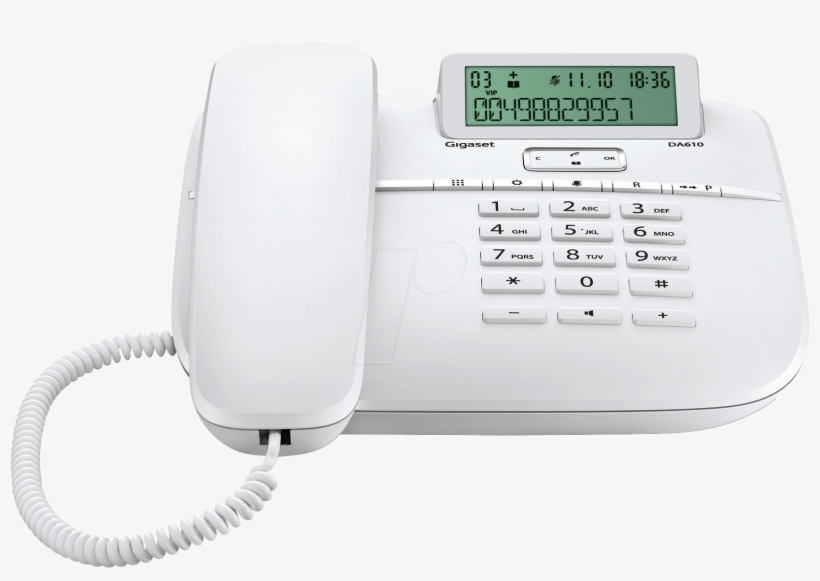 Telephone, With Cord, White Gigaset Communications - Schnurgebundenes Telefon Weiß Mit Anrufbeantworter, transparent png