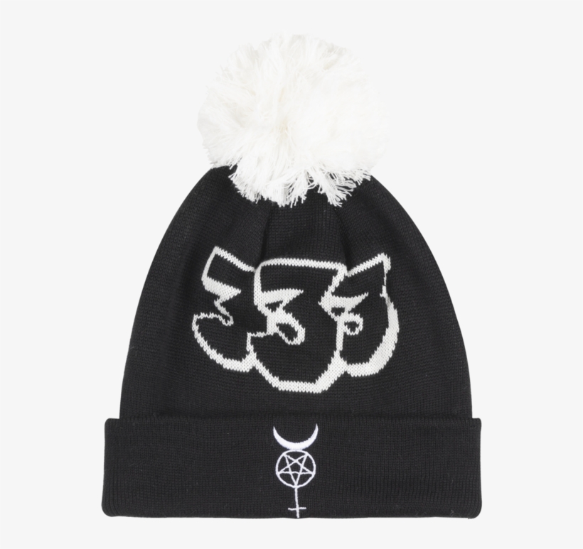 Black Scale Pentavenus 333 Knit Pom Beanie Hat Blvvck, transparent png
