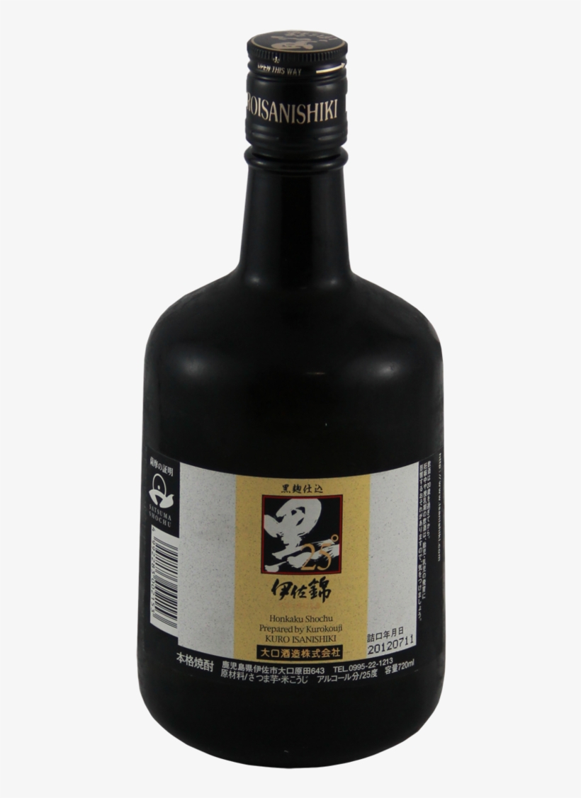 Kuro Isanishiki Shochu 720ml - 黒伊佐錦 黒麹 芋 25度 720ml, transparent png