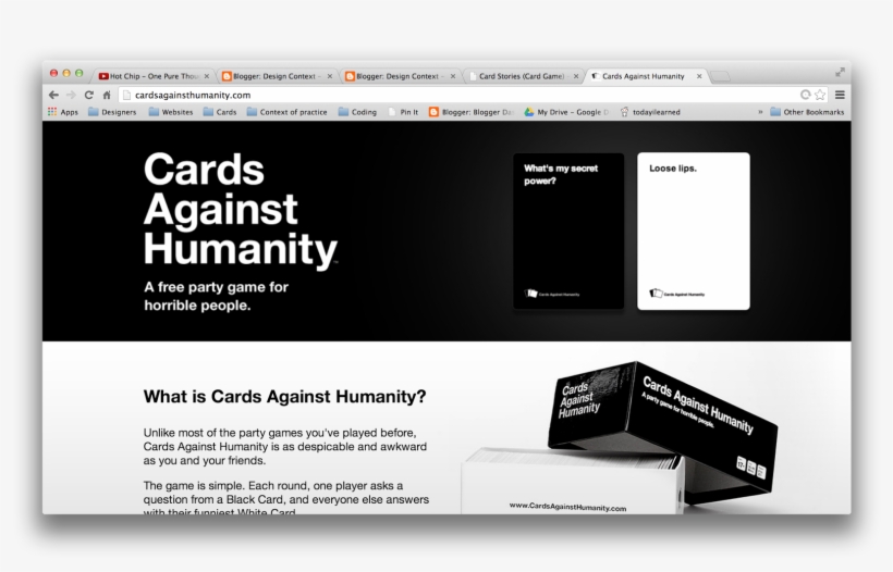 Cards For Humanity's Website Is It's Store Front, It's - Flamingo Gifts Cards Against Humanity Uk Edition (explicit), transparent png