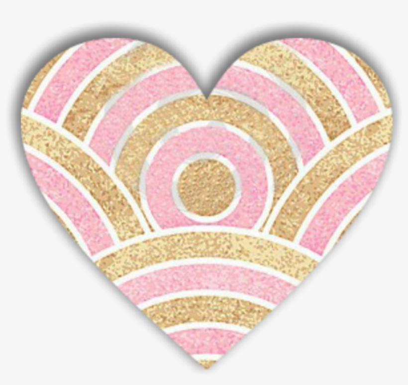 Glitter Heart Love Decoration Scrapbooking Overlay - Sfondo Oro E Rosa, transparent png