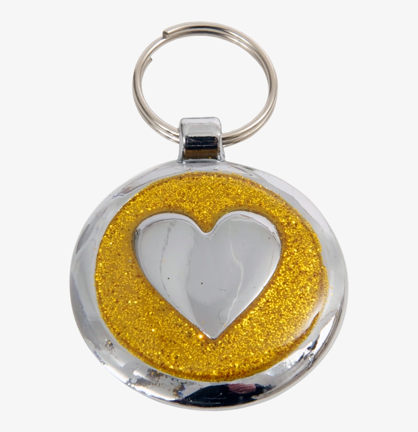 Luxury Designer Dog Tag Glitter Yellow Gold Heart Shimmer - Dog, transparent png