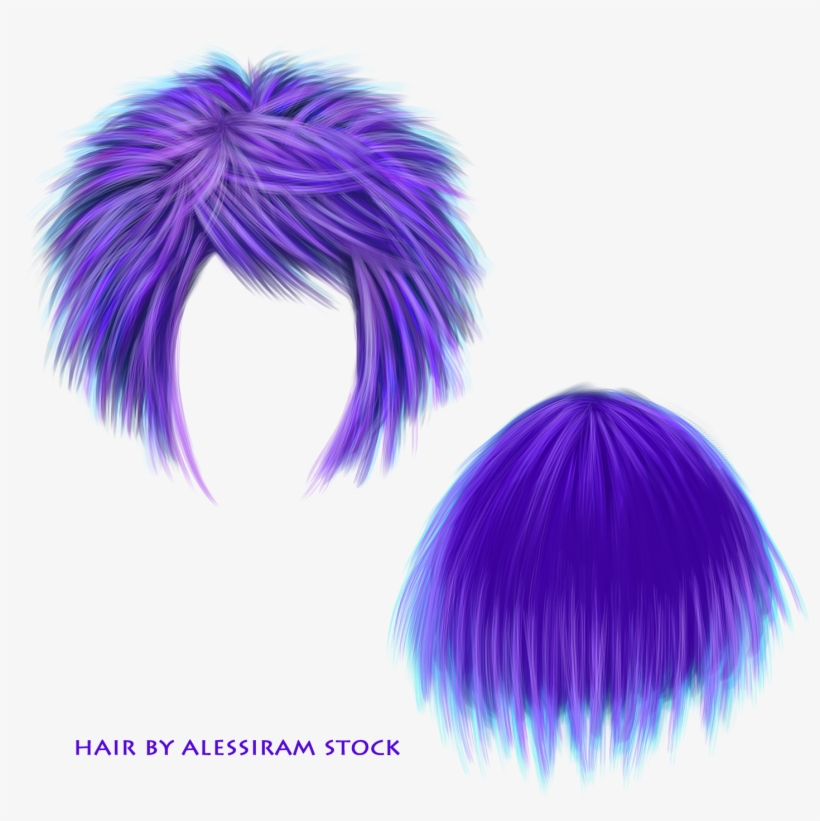 Short Hair Transparent Png - Purple Hair Png, transparent png