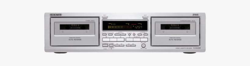 S Front R976x488 \ - Onkyo Ta Rw255 Dual Cassette Deck - Silver, transparent png