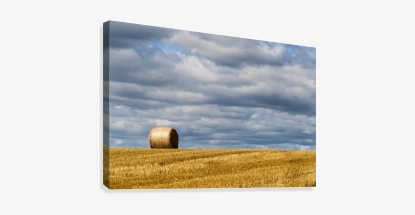 A Single Hay Bale On A Cut Field Under A Cloudy Sky - Posterazzi A Single Hay Bale On A Cut Field Under A, transparent png