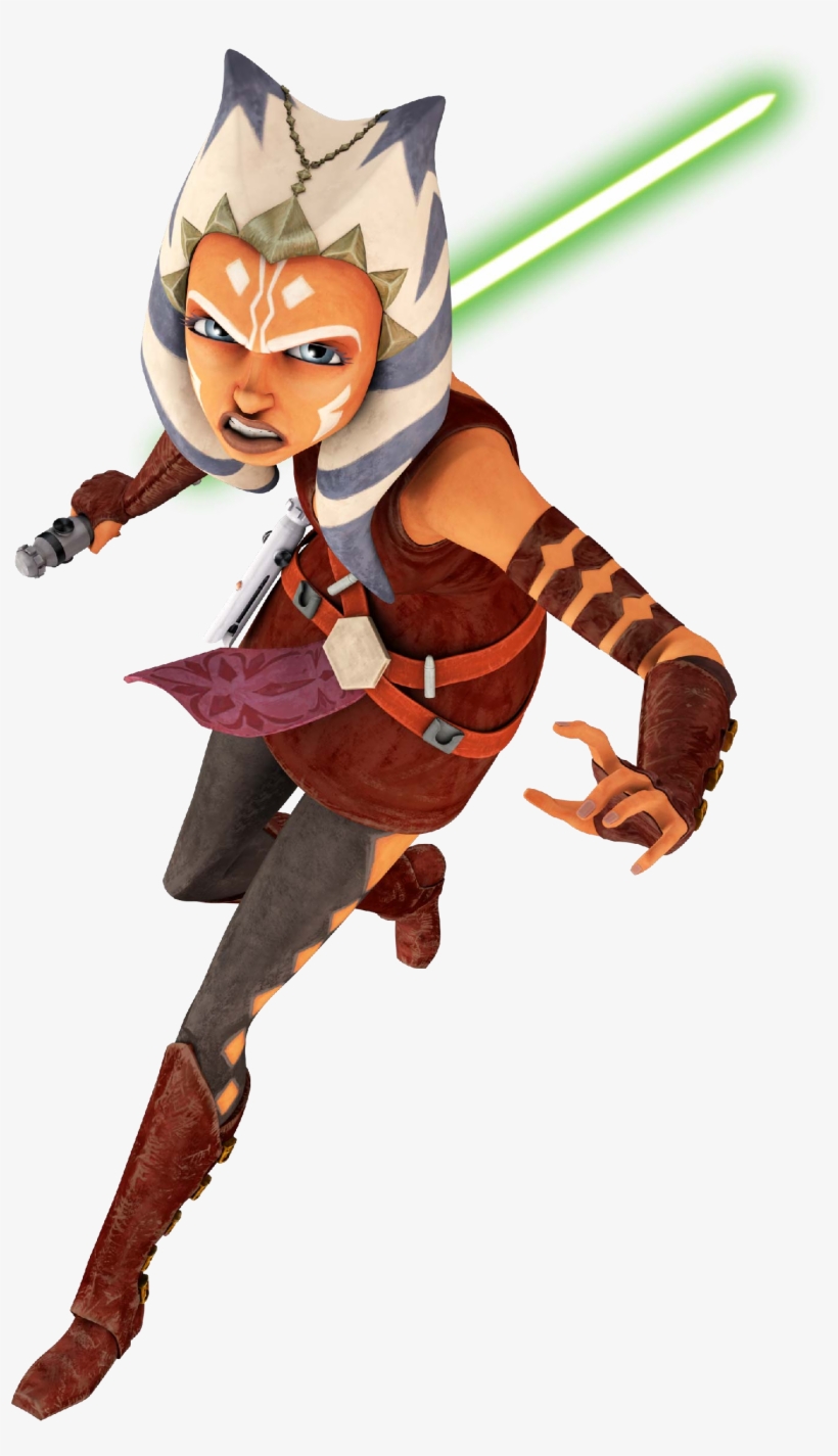 Star Wars Clipart Ahsoka - Star Wars The Clone Wars Ahsoka In Action, transparent png