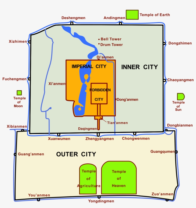 Beijing Imperial City Map, transparent png