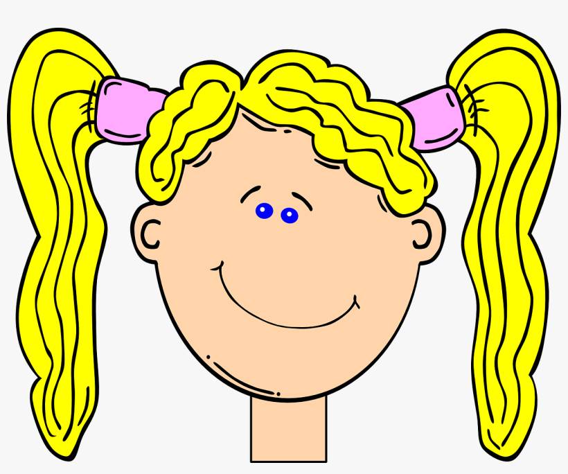 28 Collection Of Blonde Girl Clipart Png - Clip Art Pig Tails, transparent png