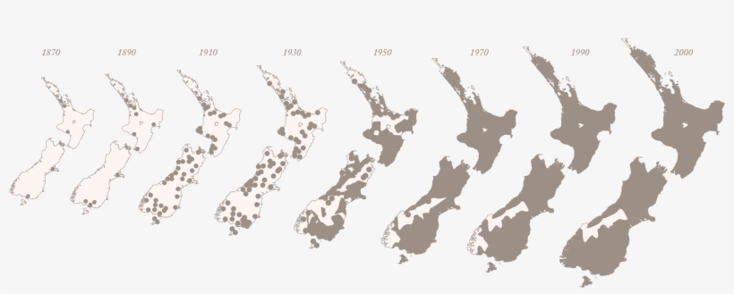 Possum Spread In New Zealand 1870-2000 - Crownandfeathers Merino Wool Fingerless Gloves - Black, transparent png