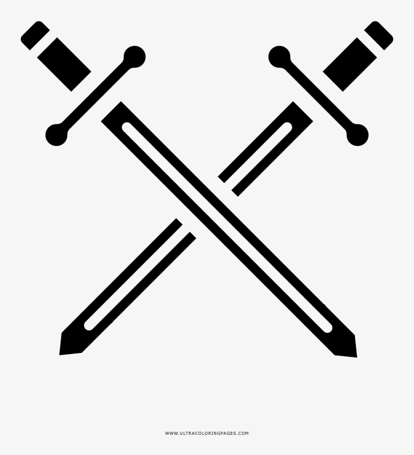 Crossed Swords Coloring Page - Spreadshirt, transparent png