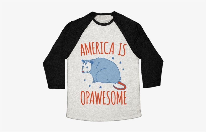America Is Opawesome Parody Baseball Tee - Llama Sucy, transparent png