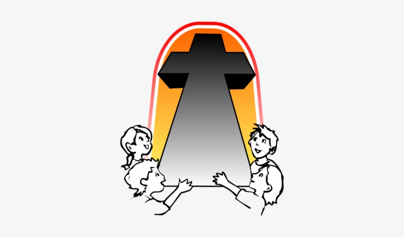 Cross Clipart Childrens - Cross With Children Around, transparent png