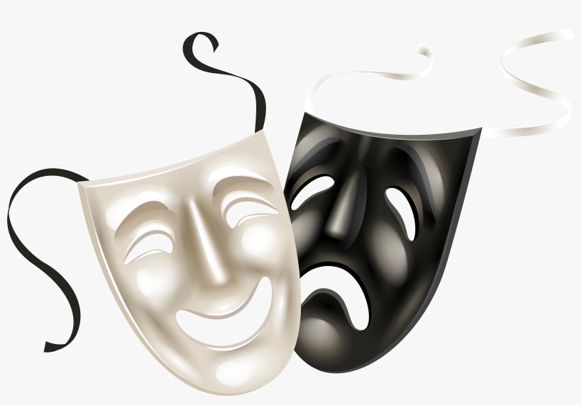Theater Masks, Carnival Masks, Theatres, Black And - Transparent Clip Art Masks, transparent png