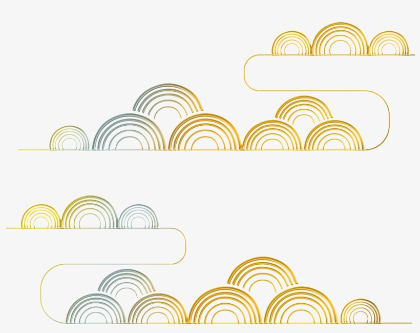 Simple And Stylish Half Circle Transparent Illustration - Chinoiserie, transparent png