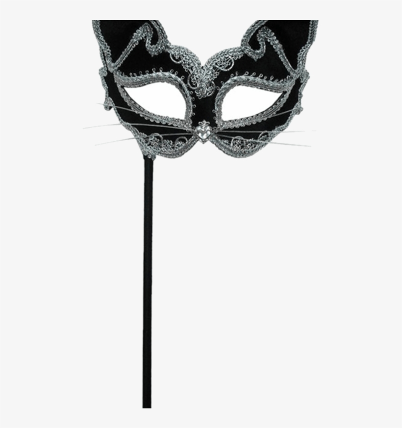 Cat Mask On Stick - Mask With Stick, transparent png