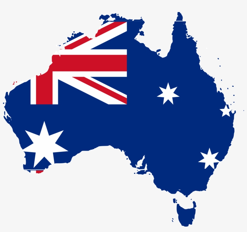 Australia - Australian Flag On Australia, transparent png