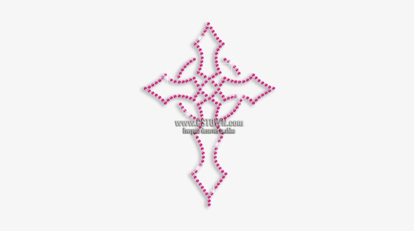 Pink Cross Heat Press Rhinestud Iron-on Transfer - Cross, transparent png